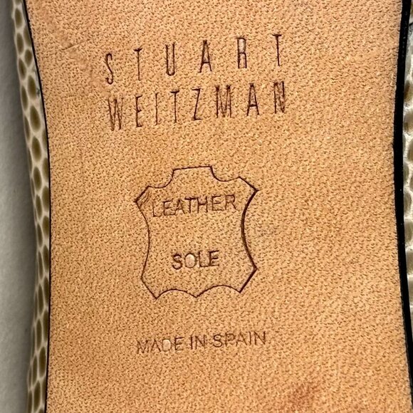 Stuart Weitzman Lizard-Embossed Leather Peep Toe Pumps – Made in Spain. 7M - Picture 12 of 14
